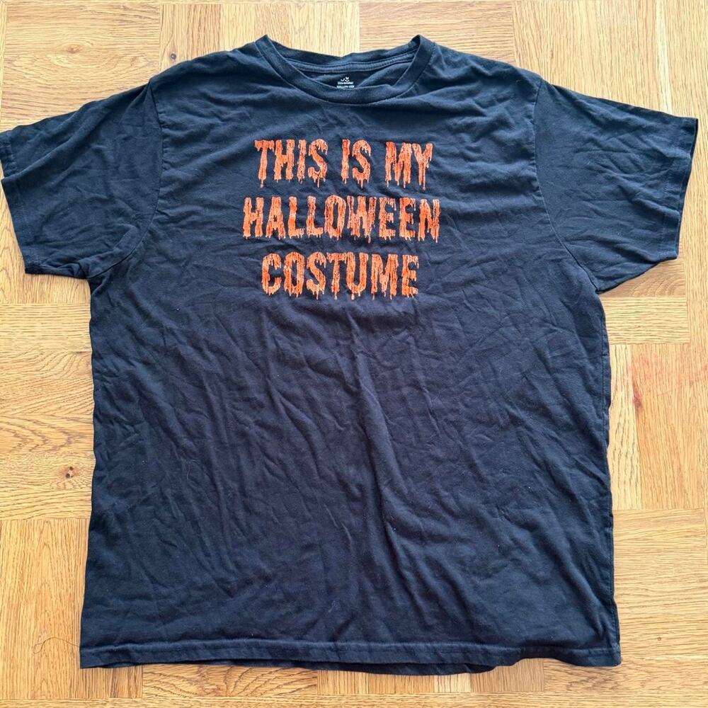 This Is My Halloween Costume Black Graphic T-Shirt 2XL Funny Halloween Tee